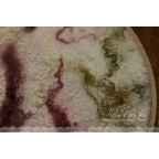 Tableau en feutre, soie et dentelle rose, blanc vert "Rêverie jardin de Provence"