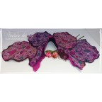 Col châle violet et rose en feutre artisanal et soie "Corolle veloutée"