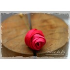 Broche pic à chapeau fleur, rose clair et fluchsia en soie peinte à la main "Rosalie"