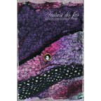 Petit sac à livre en feutre et soie, noir, violet et rose "Sakabook Nietzsche"