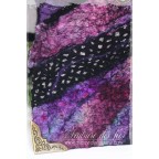 Petit sac à livre en feutre et soie, noir, violet et rose "Sakabook Nietzsche"