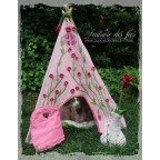 Cat’bane en feutre, coton et bois "Petite princesse jardinière"