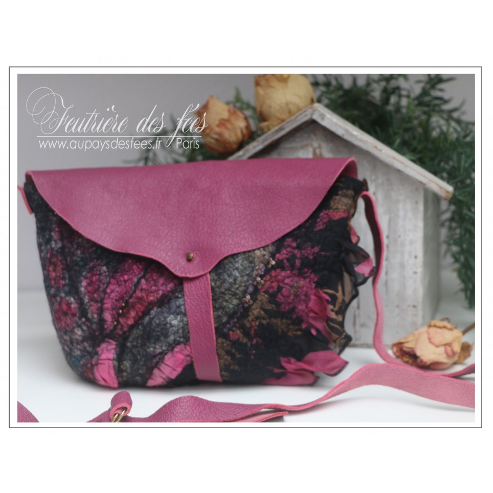 Sac a main cheap rose et noir