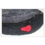 Chapeau réversible femme, feutre artisanal et soie, noir, gris, turquoise, rouge "Une parade pour Valentine"
